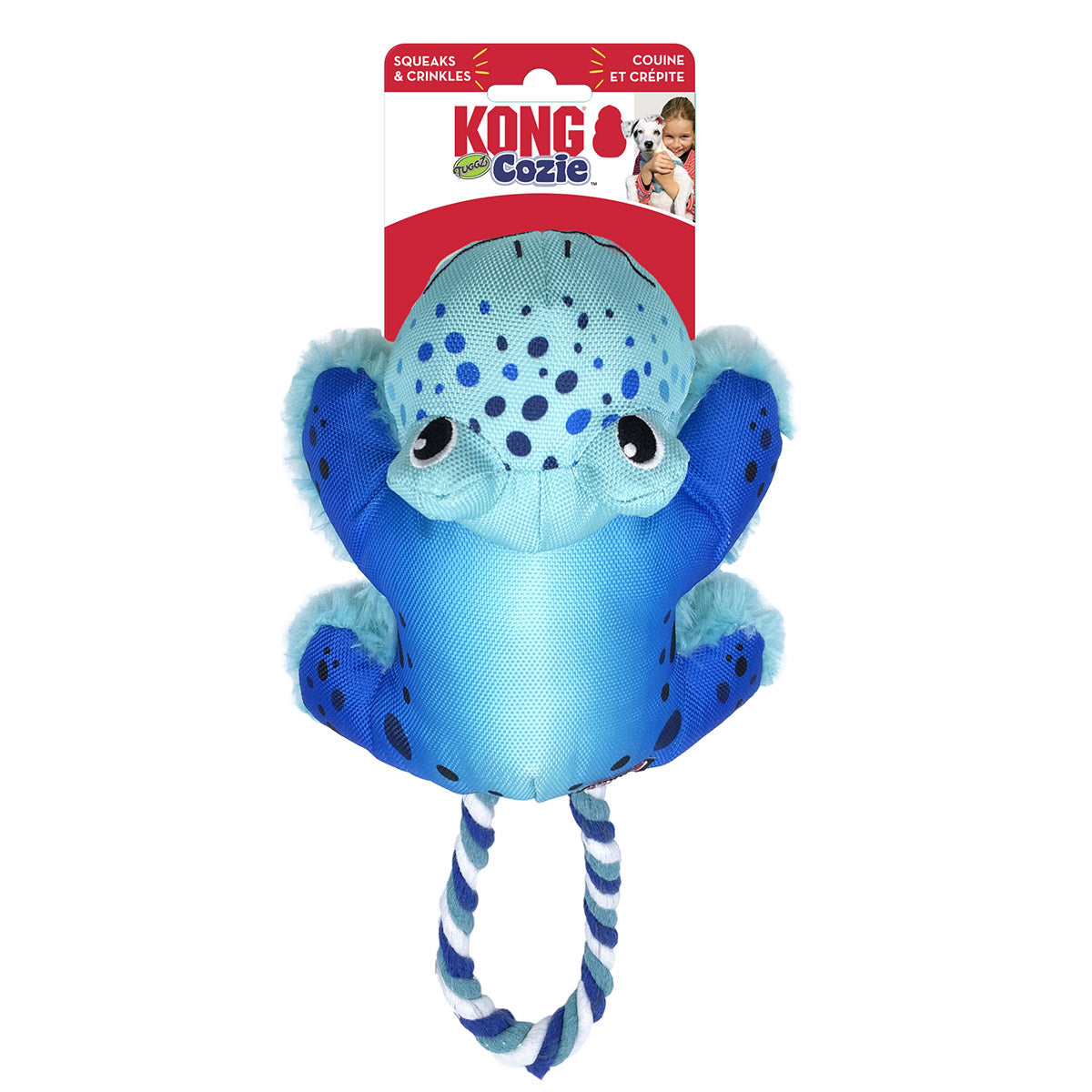 Kong Cozie Tuggz Frog SMALL MED centralvetshop