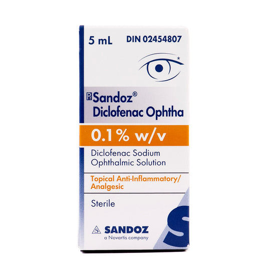 Diclofenac 0.1% Oph. Solution 5ml Bottle