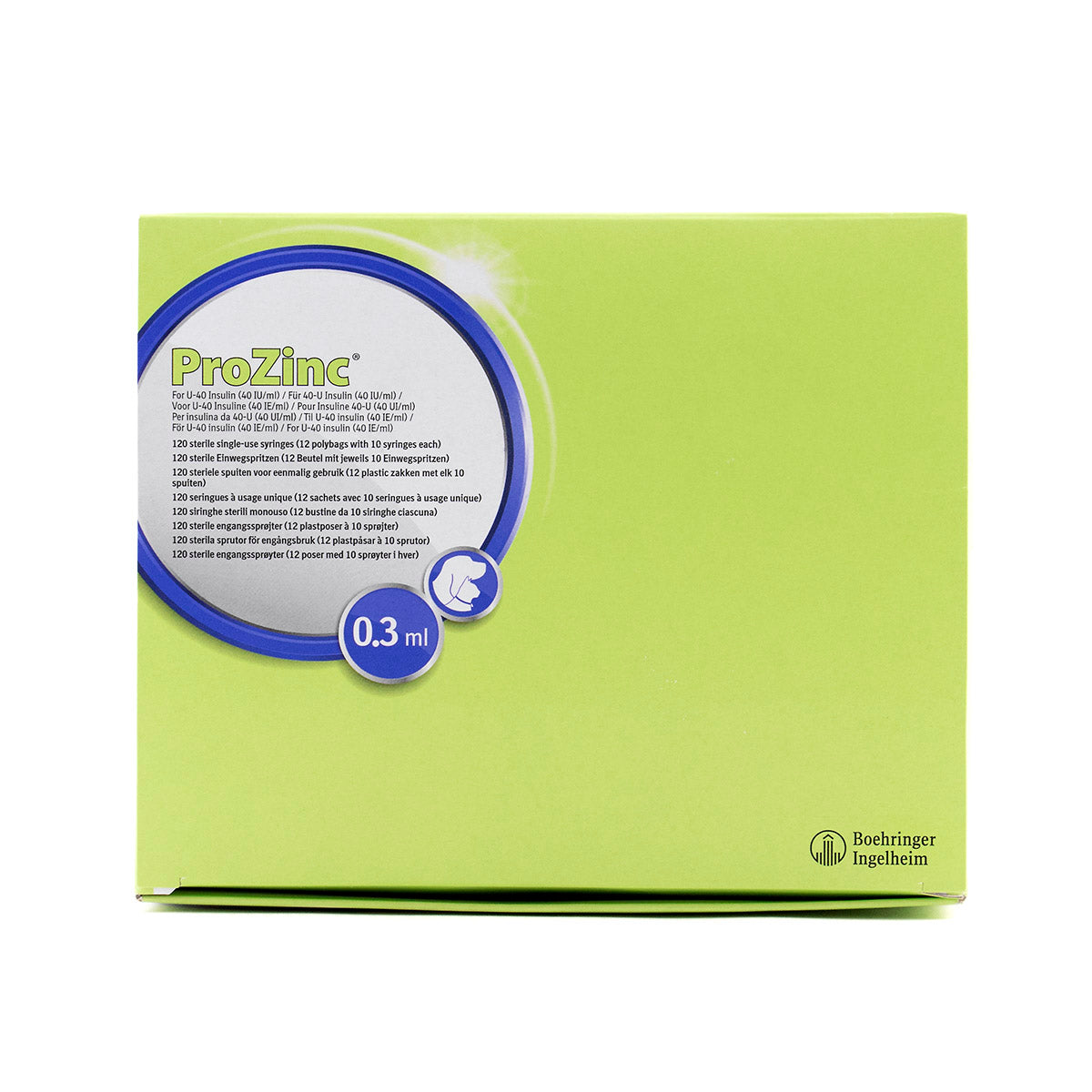 Prozinc Insulin U40 Syringes 0.3ml 29G 120/box